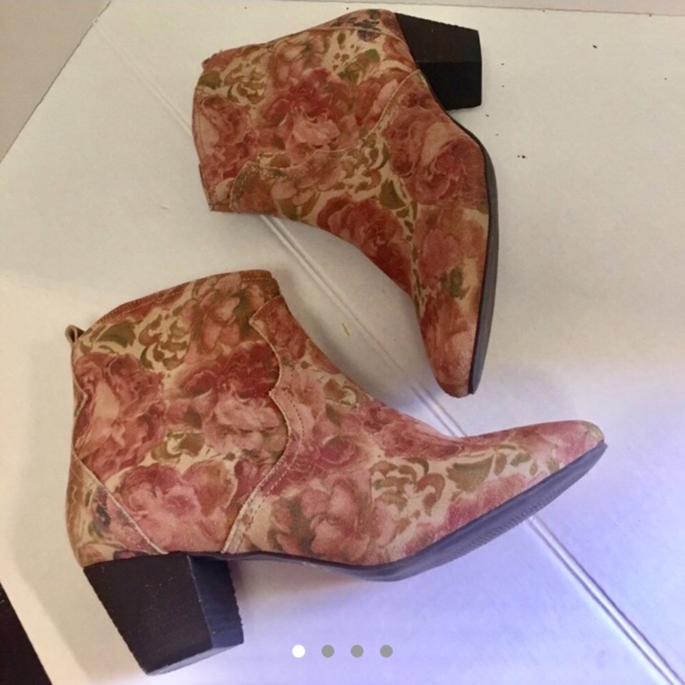Vintage Collection Floral Suede Ankle Boots